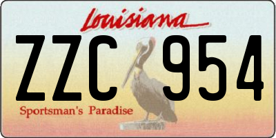 LA license plate ZZC954