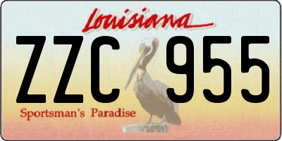 LA license plate ZZC955