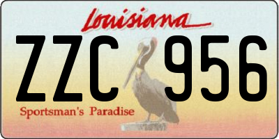 LA license plate ZZC956