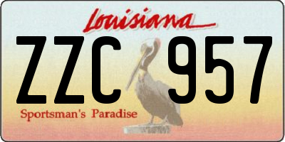 LA license plate ZZC957