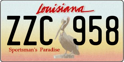 LA license plate ZZC958