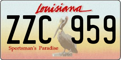 LA license plate ZZC959