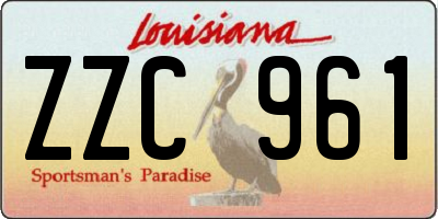 LA license plate ZZC961