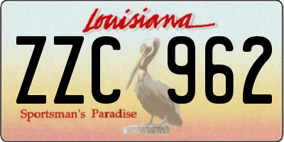 LA license plate ZZC962