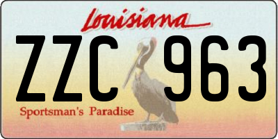 LA license plate ZZC963