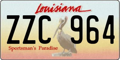 LA license plate ZZC964