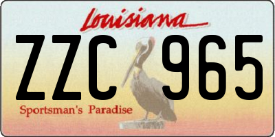 LA license plate ZZC965