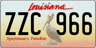 LA license plate ZZC966