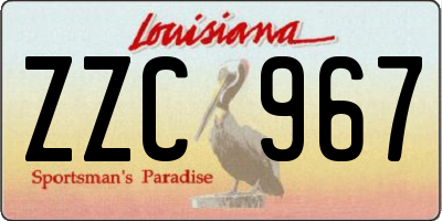 LA license plate ZZC967