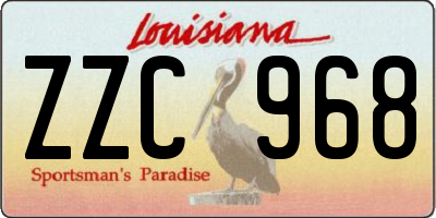 LA license plate ZZC968