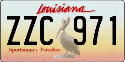 LA license plate ZZC971