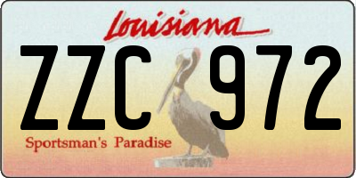 LA license plate ZZC972