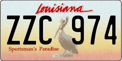 LA license plate ZZC974