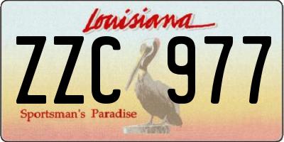 LA license plate ZZC977