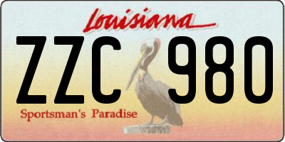 LA license plate ZZC980