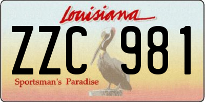 LA license plate ZZC981