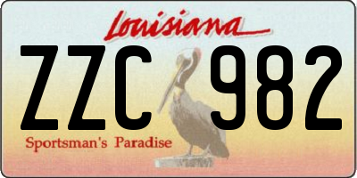 LA license plate ZZC982