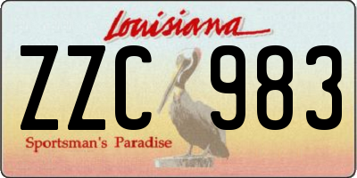 LA license plate ZZC983