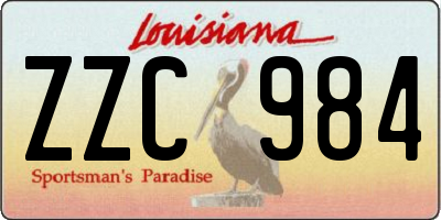 LA license plate ZZC984