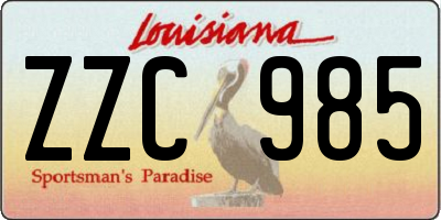 LA license plate ZZC985