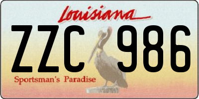 LA license plate ZZC986