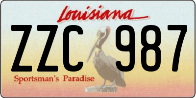 LA license plate ZZC987