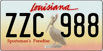 LA license plate ZZC988