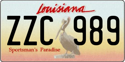 LA license plate ZZC989