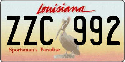 LA license plate ZZC992