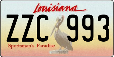 LA license plate ZZC993