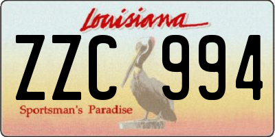 LA license plate ZZC994