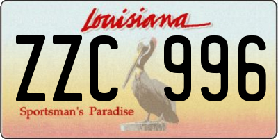 LA license plate ZZC996