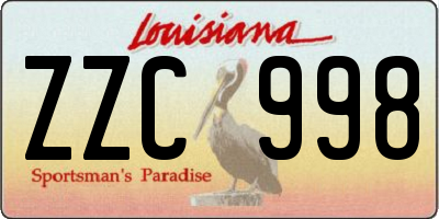 LA license plate ZZC998