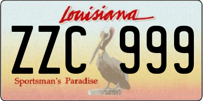 LA license plate ZZC999