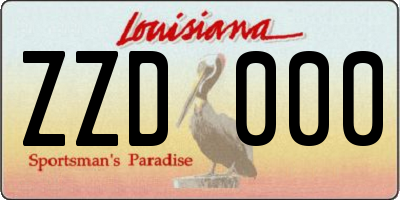 LA license plate ZZD000