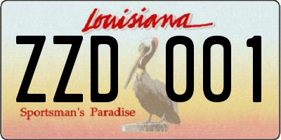 LA license plate ZZD001