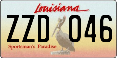 LA license plate ZZD046