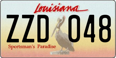 LA license plate ZZD048