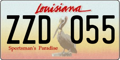 LA license plate ZZD055