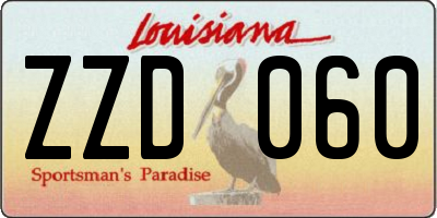 LA license plate ZZD060