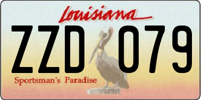 LA license plate ZZD079