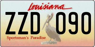 LA license plate ZZD090