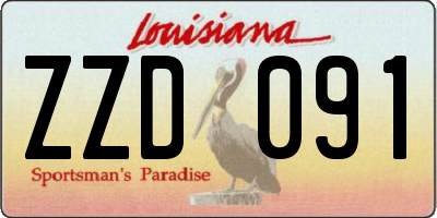 LA license plate ZZD091