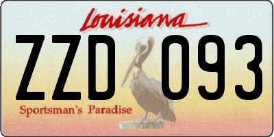 LA license plate ZZD093