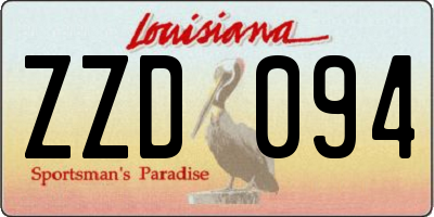 LA license plate ZZD094