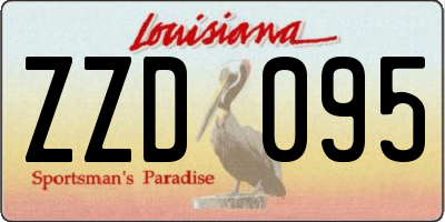 LA license plate ZZD095