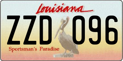 LA license plate ZZD096