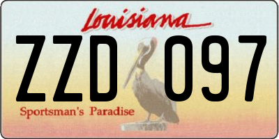 LA license plate ZZD097