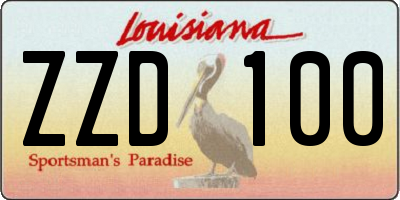 LA license plate ZZD100