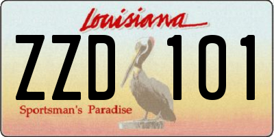 LA license plate ZZD101